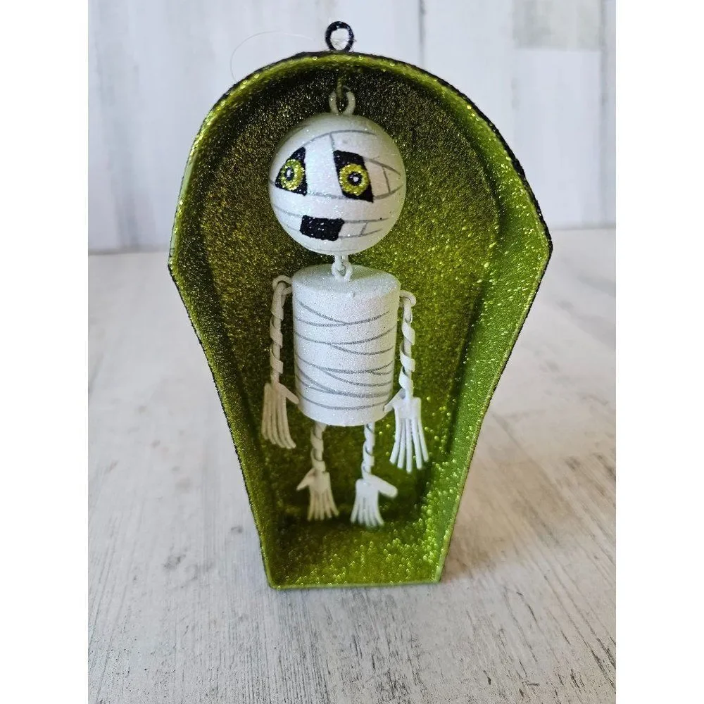 Pier 1 mummy coffin‎ glitter Halloween decor rare